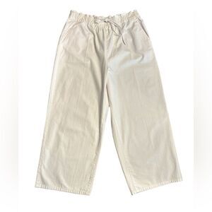 J. Crew Women’s Drawstring Pant in Cotton Blend Size L NWT in white #CB790